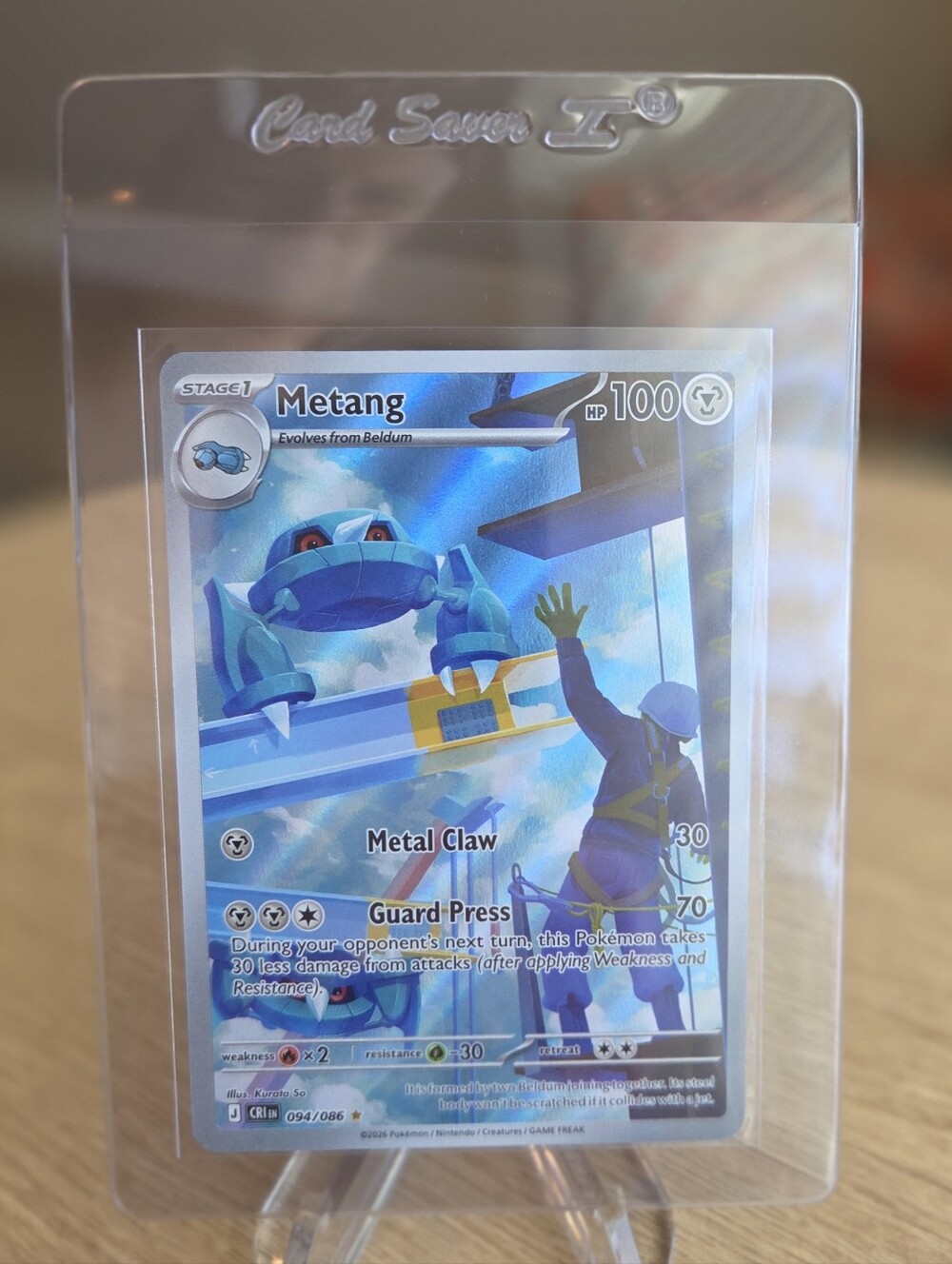 Pokémon Metang Full Art Trading Card - Chaos Rising Set Blue Holographic Art
